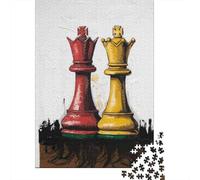 Puzzle De 1000 Pièces pour Adolescents Chess King Queen Set Puzzles pour Adolescents : Amusants Et Humoristiques ! Stimulez Votre Cerveau ! Soirée Jeux Et Divertissement en Famille 38x26cm/1000pcs