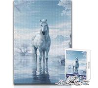 Puzzle de 1000 pièces pour Adolescents:Cheval de Glace dans Un Monde glacé Idéal pour se détendre et se Relaxer Assemblage précis Dimensions:38x26 cm