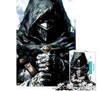 Puzzle de 1000 pièces pour Adolescents Chevalier à Capuche Sombre avec épée défi intellectuel Jouet addictif Jeu éducatif améliore la mémoire Cadeau d'anniversaire (Dimensions 38x52cm)