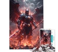 Puzzle de 1000 pièces pour Adolescents Chevalier ailé dans Un Paysage de feu Décoration Murale Jouet Art Mural Cadeau d'anniversaire et Cadeau Unique (38x52cm)
