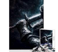 Puzzle de 1000 pièces pour Adolescents Chevalier croisé avec épée et Croix Rouge Jeu Anti-Stress Cadeau de Noël Secret Casse-tête Amusant pour s'amuser à la Maison Dimensions 38x26cm