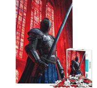 Puzzle de 1000 pièces pour Adolescents Chevalier dans la cathédrale Rouge Jeu de réflexion Stimulant et Difficile (50x75cm)