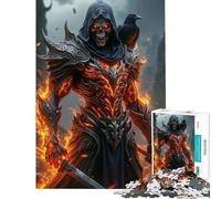 Puzzle de 1000 pièces pour Adolescents Chevalier de la Mort enflammé avec Corbeau Cadeau d’Anniversaire ou de Noël Jouet éducatif adapté aux 14 Ans et Plus (38x26cm)