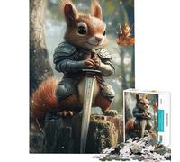 Puzzle de 1000 pièces pour Adolescents Chevalier écureuil Cadeau d'anniversaire ou de Noël pour Toute la Famille Jeu Impossible à partir de 14 Ans 38x52cm
