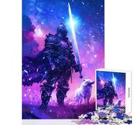 Puzzle de 1000 pièces pour Adolescents Chevalier et Loup dans la Galaxie Décoration Jouet et Cadeau pour Femmes et Hommes Jeu Amusant et éducatif Dimensions 38x26 cm