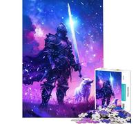 Puzzle de 1000 pièces pour Adolescents Chevalier et Loup dans la Galaxie Jeu de réflexion Difficile et Stimulant Anti-Stress à partir de 14 Ans (38x52cm)