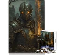 Puzzle de 1000 pièces pour Adolescents:Chevalier Noir à l'épée flamboyante Jeu éducatif, Amusant et Original, idéal comme Cadeau d'anniversaire Dimensions:50x75cm.