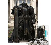 Puzzle de 1000 pièces pour Adolescents Chevalier Noir à l'épée Jeu de réflexion Stimulant Jouet idéal pour s'amuser en Famille (Dimensions 38x52cm)