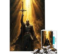 Puzzle de 1000 pièces pour Adolescents Chevalier Noir avec bâton Jeu intellectuel et Manuel Anti-Stress pour Les Amateurs de Jeux (Dimensions 38x52cm)