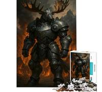 Puzzle de 1000 pièces pour Adolescents Chevalier Orignal dans Un Paysage en Flammes Jeu éducatif et Casse-tête idéal pour Les Couples Cadeau Amusant (38x26cm)