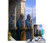 Puzzle de 1000 pièces pour Adolescents Chevaliers médiévaux de Garde Motif Difficile et Stimulant Jeu d'assemblage Impossible Convient aux Personnes de 14 Ans et Plus (38x52cm)