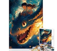 Puzzle de 1000 pièces pour Adolescents Chevauchée de Dragon avec des Enfants Jeu Anti-Stress Cadeau d'anniversaire Jeu Familial liste de souhaits avec Le Père Noël Dimensions 38x26cm