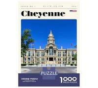 Puzzle De 1000 Pièces pour Adolescents Cheyenne Capitol Building Wyoming Travel Art Puzzle pour Adultes Jouets Anti-Stress Cadeau d'anniversaire Cadeaux De Noël 70x50cm/1000pcs