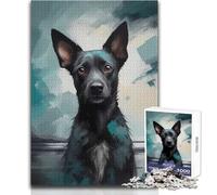 Puzzle de 1000 pièces pour Adolescents - Chien Allemand Rebelle Bleu Sarcelle - Jeu au Design soigné - Idée Cadeau d'anniversaire - Dimensions:50x75cm