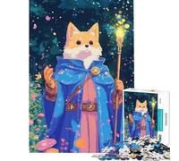 Puzzle de 1000 pièces pour Adolescents Chien Magicien dans la forêt Stimule Le Cerveau Apprentissage et décoration Murale Convient aux Personnes de 14 Ans et Plus 50x75cm