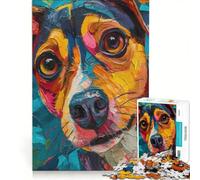 Puzzle de 1000 pièces pour Adolescents Chien regardant Droit Devant Lui, Jeu de Manipulation, d'analyse et de logique, idéal pour décorer Un Bureau 50x75cm