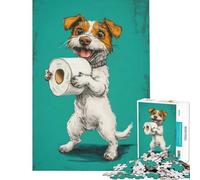 Puzzle de 1000 pièces pour Adolescents Chien Tenant du Papier Toilette défi intellectuel Jouet addictif Jeu éducatif Difficile Excellent Cadeau (Taille 75x50cm)