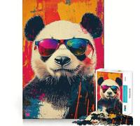 Puzzle de 1000 pièces pour Adolescents Chill Panda Vibes,découpe Lisse,Jouet d'exercice cérébral,activité de Jeu relaxante pour Un Anniversaire (38x52cm)