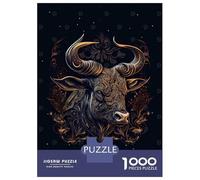 Puzzle De 1000 Pièces pour Adolescents Chinese New Year Ox Bull Puzzle pour Adultes Jeu Manuel pour Améliorer La Mémoire Cadeau d'anniversaire, Cadeaux, 70x50cm/1000pcs