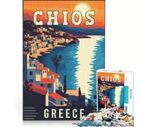 Puzzle de 1000 pièces pour Adolescents, Chios en Grèce, Jeu éducatif, décoration Murale, Cadeau Original d'anniversaire ou de Noël 38x26cm