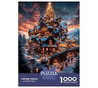 Puzzle De 1000 Pièces pour Adolescents Christmas Village Fantasy Puzzle Adulte Jeu Manuel D'assemblage De Motifs Idéal comme Cadeau 52x38cm/1000pcs