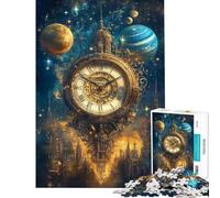 Puzzle de 1000 pièces pour Adolescents Chrono Cosmos Céleste Mécanisme d'horlogerie Jeu éducatif Jouets et Jeux éducatifs Cadeaux Père Noël Secret Activités familiales (Taille 38x52cm)