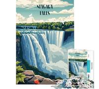 Puzzle de 1000 pièces pour Adolescents Chutes du Niagara Jeu éducatif et Stimulant Cadeau Amusant et Difficile (Dimensions 38x52cm)