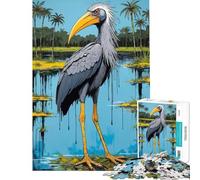 Puzzle de 1000 pièces pour Adolescents Cigogne argentée Jeu éducatif et Stimulant Cadeau Amusant pour Toute la Famille Idéal pour Les Anniversaires (Dimensions 38x52cm)