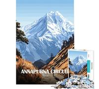 Puzzle de 1000 pièces pour Adolescents Circuit de l'Annapurna Népal Paysage de Montagne Jeu intellectuel et Relaxant Activités familiales Idée Cadeau pour Un Père Noël Secret (Taille 38x52cm)