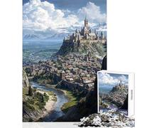 Puzzle de 1000 pièces pour Adolescents Citadelle de la Montagne Céleste Jeu Impossible Améliore la Mémoire Décoration Intérieure Jouet Cadeau d'anniversaire Cadeau de Voyage (50x75cm)