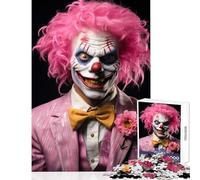 Puzzle de 1000 pièces pour Adolescents Clown maléfique et Fou Rose Jeu Relaxant Cadeau pour Femmes et Hommes Découpe de précision (38x52cm)