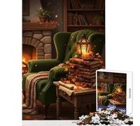 Puzzle de 1000 pièces pour Adolescents Coin Lecture automnal Douillet décoration intérieure Jouet Jeu Pratique Collection d'artistes beauxarts Dimensions 38x26cm