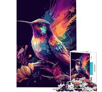Puzzle de 1000 pièces pour Adolescents Colibri aux Couleurs néon Stimule Le Cerveau Jeu de détente et de difficulté À partir de 14 Ans (38x52cm)