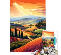 Puzzle de 1000 pièces pour Adolescents Collines toscanes d'Italie Jeu éducatif et Relaxant Une œuvre d'art Cadeau d'anniversaire (Dimensions 75x50cm)