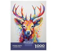 Puzzle De 1000 Pièces pour Adolescents Colorful Deer Puzzles pour Adultes - Jeu Manuel - Décoration Intérieure - Cadeaux Uniques pour Anniversaire Et Noël 70x50cm/1000pcs