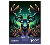 Puzzle De 1000 Pièces pour Adolescents Colorful Deer Wall Art Print Puzzles pour Adultes : Jeux Amusants Et Originaux, Cadeaux d'anniversaire Et De Noël Uniques Et Humoristiques 38x26cm/1000pcs