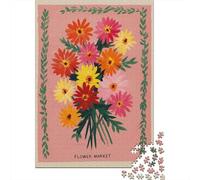 Puzzle De 1000 Pièces pour Adolescents Colorful Flower Bouquet Art Print-1 Puzzles pour Adolescents, Jeu De Réflexion, Améliore La Mémoire, Activités Amusantes À La Maison, 52x38cm/1000pcs