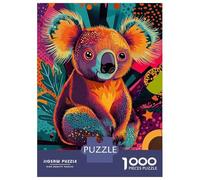 Puzzle De 1000 Pièces pour Adolescents Colorful Koala Art Electric Koala Funky Australian Animal Puzzle Anti-Stress, Amusant Et Original, Cadeau Unique pour Un Anniversaire Ou Noël 38x26cm/1000pcs