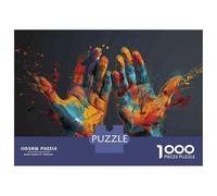 Puzzle De 1000 Pièces pour Adolescents Colorful Painted Hands Art Puzzle pour Adultes Jeu Manuel Décoration Murale Cadeaux pour Amis Et Famille 70x50cm/1000pcs