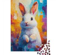 Puzzle De 1000 Pièces pour Adolescents Colorful Rabbit Painting-4 Puzzles pour Adultes Difficile, Stimulant Et Amusant À Terminer, Un Jeu Familial Amusant 52x38cm/1000pcs