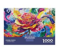 Puzzle De 1000 Pièces pour Adolescents Colorful Rose Wall Art Print-3 Puzzles pour Adultes - Défi Difficile - Activités Amusantes À La Maison pour Les Jeux 52x38cm/1000pcs