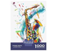 Puzzle De 1000 Pièces pour Adolescents Colorful Saxophone Art Print Puzzles pour Adultes Analyse Et Logique Chaque Pièce Est Unique - Casse-tête Jeux De Société Familiaux 38x26cm/1000pcs
