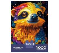 Puzzle De 1000 Pièces pour Adolescents Colorful Sloth Portrait Animal Puzzle Anti-Stress, Amusant Et Original, Cadeau Unique pour Un Anniversaire Ou Noël 52x38cm/1000pcs