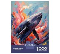 Puzzle De 1000 Pièces pour Adolescents Colorful Whale in an Abstract Ocean Puzzles pour Adultes, Jeux De Détente, Assemblage De Motifs, Activités Amusantes À La Maison, 52x38cm/1000pcs