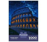Puzzle De 1000 Pièces pour Adolescents Colosseum at Night Under Starry Sky Puzzles pour Adultes Jeu Manuel Découpe De Précision pour Les Jeux 70x50cm/1000pcs
