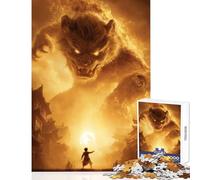 Puzzle de 1000 pièces pour Adolescents Confrontation de bêtes enflammées dans Une cité Antique Jeu Anti-Stress pour Femmes et Hommes Parfait pour Un Anniversaire ou Noël 38x52cm