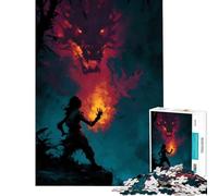 Puzzle de 1000 pièces pour Adolescents Confrontation de Dragons enflammés Jeu Pratique Stimulant l'intelligence et Le Cerveau Jouet addictif pour Femmes (Taille 50x75cm)