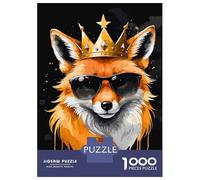 Puzzle De 1000 Pièces pour Adolescents Cool Fox King Portrait Puzzles pour Adultes Difficile, Stimulant Et Amusant À Terminer, Un Jeu Familial Amusant 52x38cm/1000pcs
