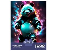 Puzzle De 1000 Pièces pour Adolescents Cool Panda Neon Light Art Puzzle Adulte Jouets Anti-Stress Cadeaux pour Femmes Cadeaux Uniques pour Anniversaire Et Noël 52x38cm/1000pcs