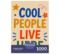 Puzzle De 1000 Pièces pour Adolescents Cool People Live Here Typography Art Puzzle Anti-Stress, Décoration Murale pour Anniversaire, Noël 52x38cm/1000pcs